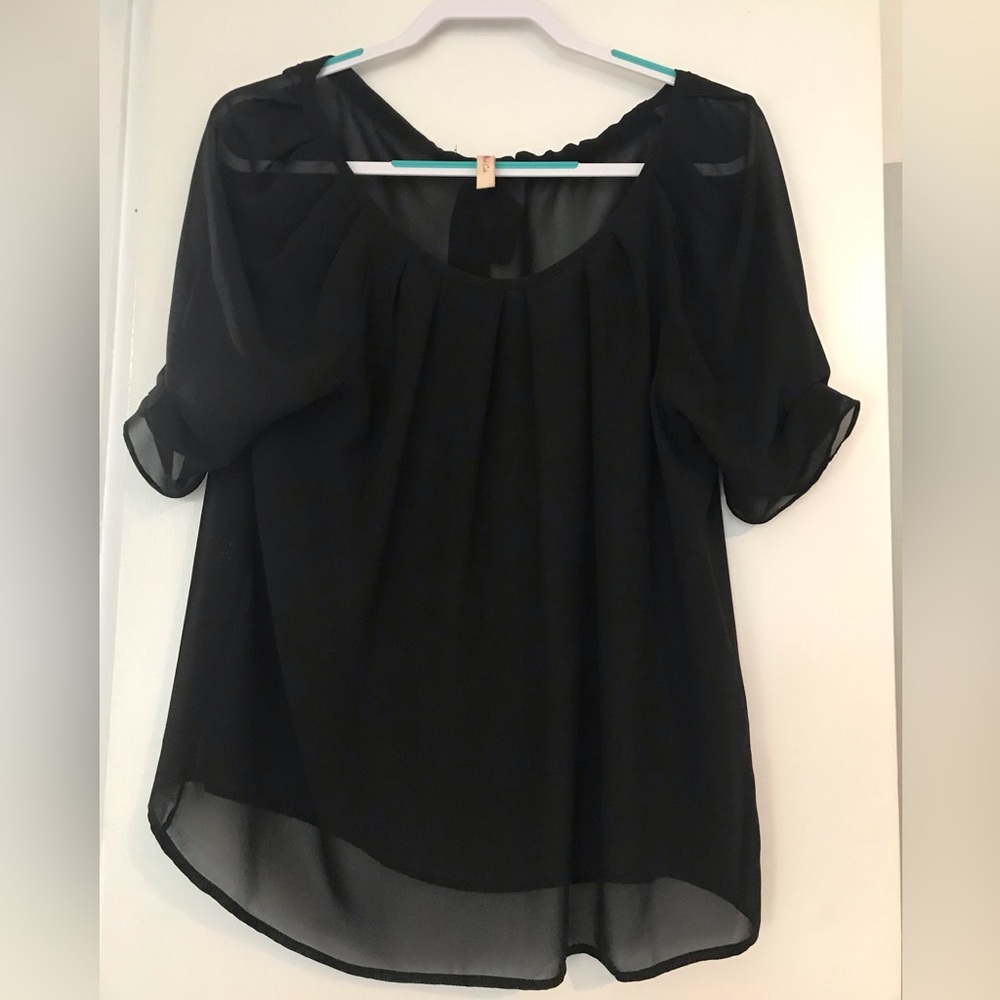 Black Sheer Dress Top | Women’s Size Medium